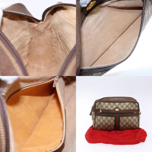 GUCCI GG Supreme Web Sherry Line Shoulder Bag PVC Beige 001 4071 5 Auth gh717 - Picture 15 of 15